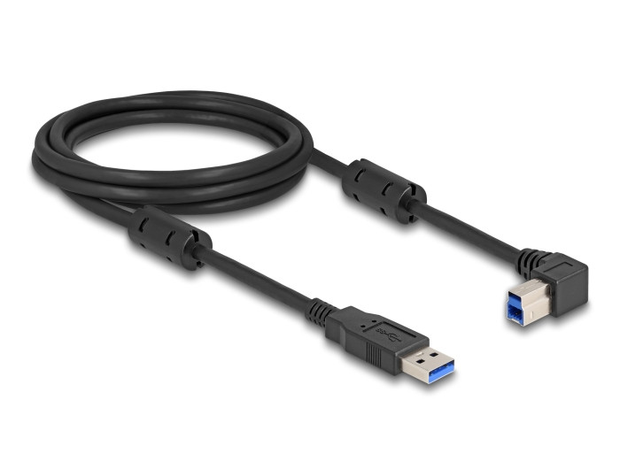 Delock USB 5 Gbps kábel A-típusú apa - B-típusú apa 90 jobbra hajlítva 2 m