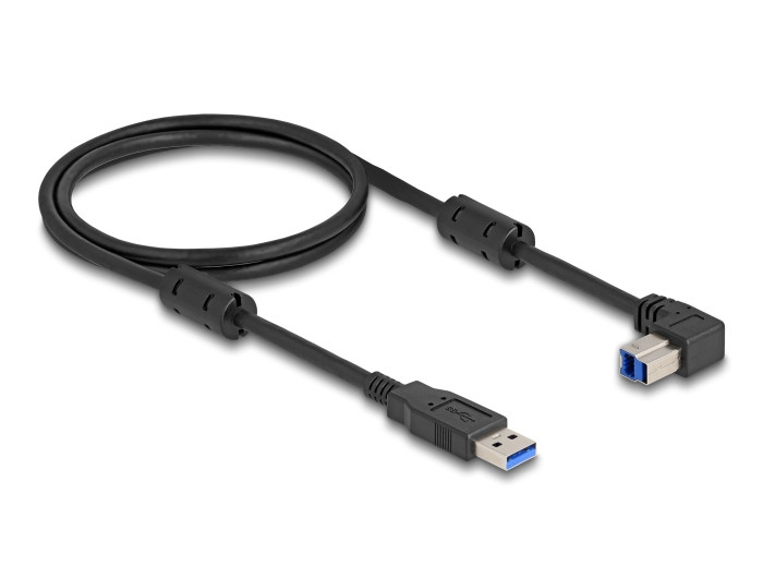 Delock USB 5 Gbps kábel A-típusú apa - B-típusú apa 90 lefelé néző csatlakozóapaval 1 m