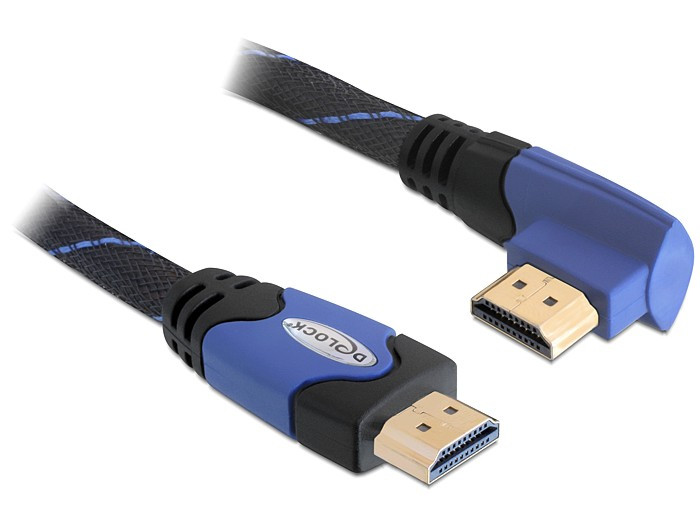 Delock kábel High Speed HDMI Ethernettel HDMI A apa> HDMI A apa angled 5 m