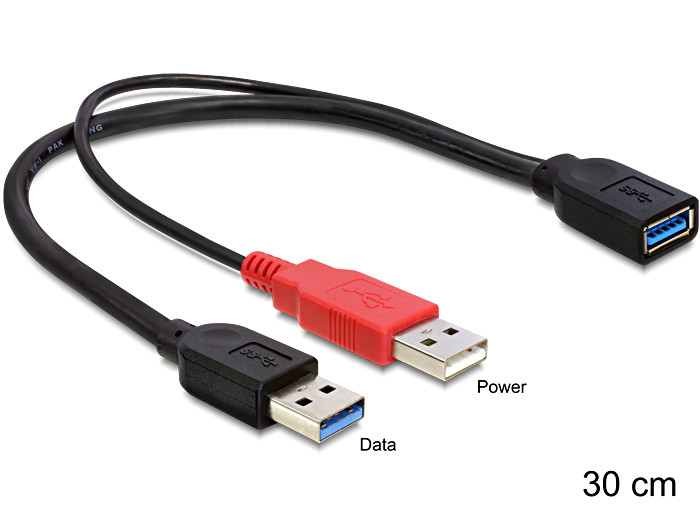 Delock USB 3.0-A anya > USB 3.0-A apa + USB 2.0-A apa kábel