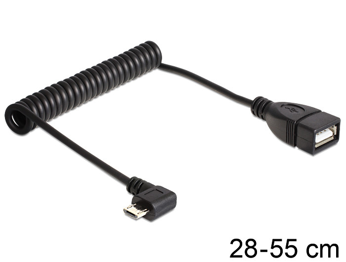 Delock USB mikro-B apa forgatott > USB 2.0-A anya OTG csavaros kábel