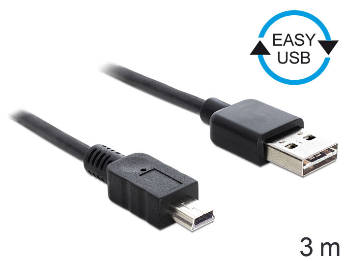 Delock EASY-USB 2.0 -A apa > USB 2.0 mini apa kábel, 3 m