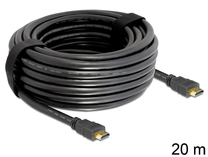 Delock nagy sebességű HDMI Ethernet kábel HDMI A dugós > HDMI A dugós 20 m