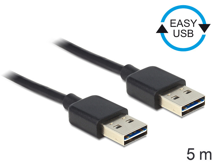 Delock EASY-USB 2.0-A apa > apa kábel, 5 m