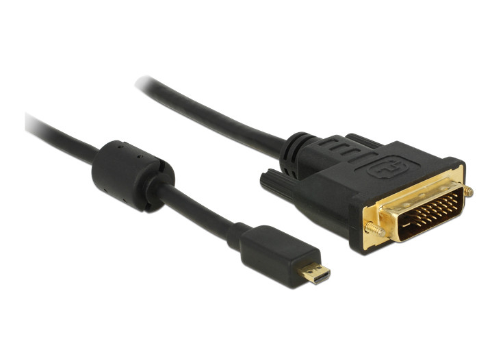 Delock HDMI-kábel Micro-D-csatlakozódugóval > DVI 24+1 csatlakozódugó 1 m