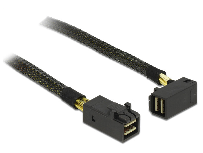 Delock Kábel Mini SAS HD SFF-8643 > Mini SAS HD SFF-8643, ívelt, 0,5 m