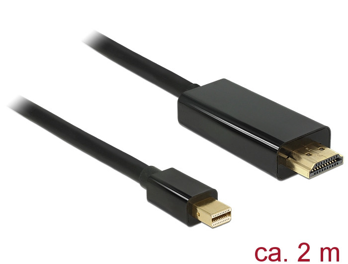 Delock kábel mini DisplayPort 1.1 dugó > HDMI-A dugó csatlakzókkal 2 m