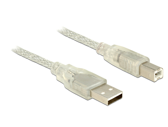 Delock USB 2.0-s kábel A-típusú csatlakozódugóval > USB 2.0-s, B-típusú csatlakozódugóval 2 m