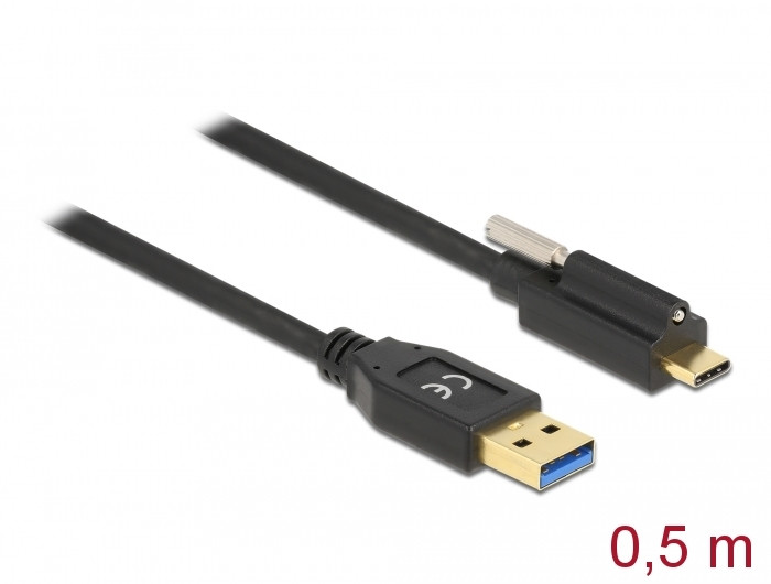 Delock SuperSpeed USB 10 Gbps (USB 3.2 Gen 2) kábel A-típusú apa csatlakozó - USB Type-C apa csatla