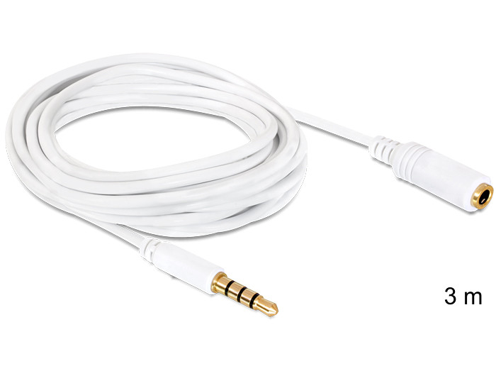 Delock audio sztereo Jack 3.5 mm apa / anya IPho 4 pin kábel, 3 m