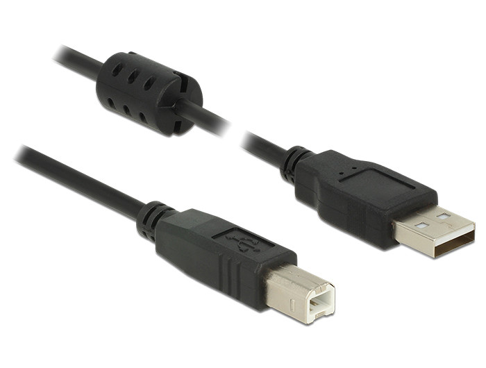 Delock USB 2.0-s kábel A-típusú csatlakozódugóval > USB 2.0-s, B-típusú csatlakozódugóval, 2,0 m, fe