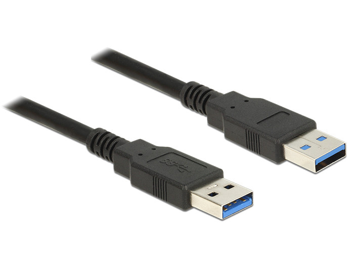 Delock USB 3.0-s kábel A-típusú csatlakozódugóval > USB 3.0-s, A-típusú csatlakozódugóval, 0,5 m, fe