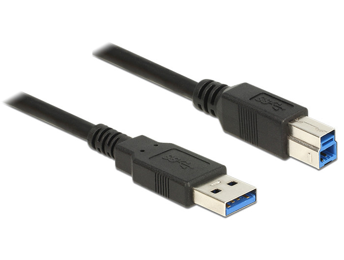 Delock USB 3.0-s kábel A-típusú csatlakozódugóval > USB 3.0-s, B-típusú csatlakozódugóval, 0,5 m, fe