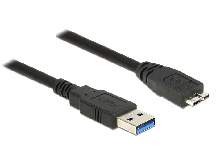 Delock USB 3.0-s kábel A-típusú csatlakozódugóval > USB 3.0-s, Micro-B-típusú csatlakozódugóval, 1,5