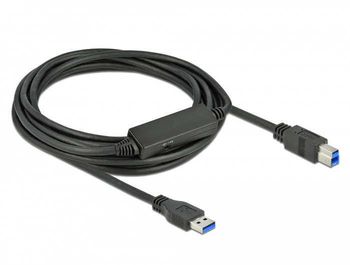 Delock Aktív USB 3.2 Gen 1 kábel A-típusú USB B-típusú USB csatlakozóvégekkel 5 m