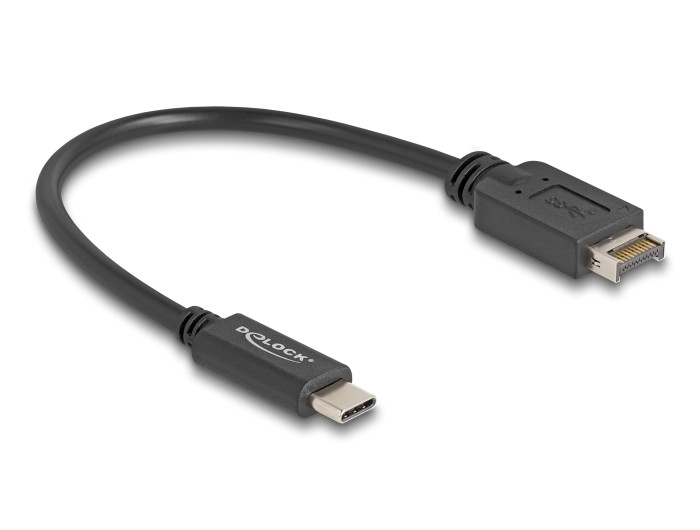 Delock USB 10 Gbps kábel E-típusú A kulcsos USB 20 tűs apa USB Type-C apa 25 cm