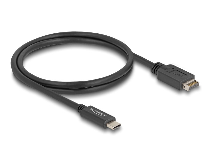 Delock USB 10 Gbps kábel E-típusú A kulcsos USB 20 tűs apa USB Type-C apa 1 m