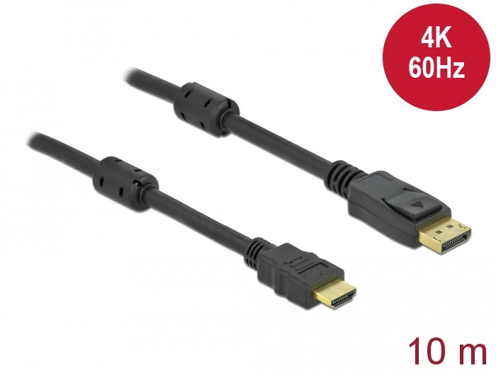 Delock Aktív DisplayPort 1.2 - HDMI kábel 4K 60 Hz 10 méter hosszú