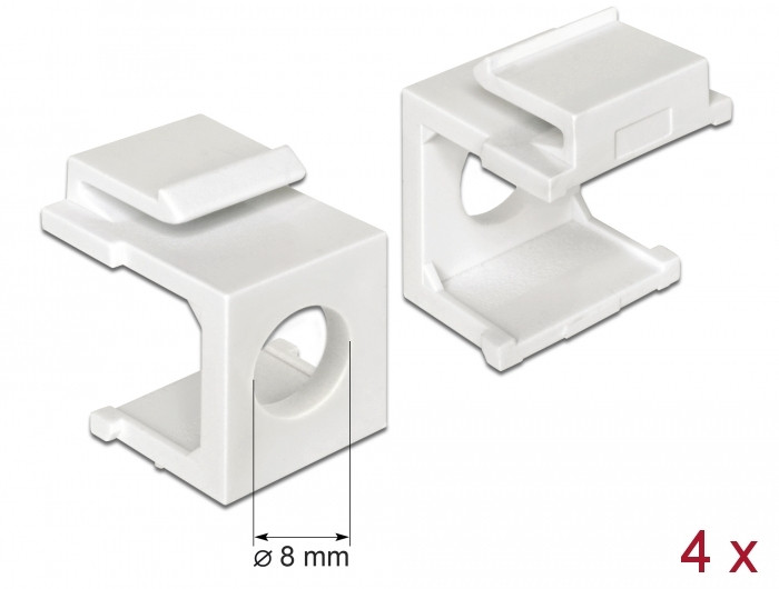 Delock Keystone fehér borító 8 mm-es lyukkal, 4 db.