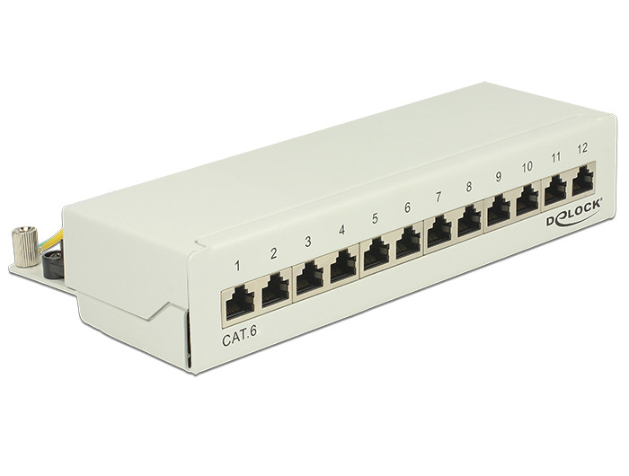 Delock asztali patch panel 12 Port Cat.6 szürke