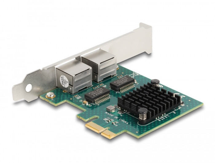 Delock PCI Express x1 kártya 2 x RJ45 Gigabit LAN BCM