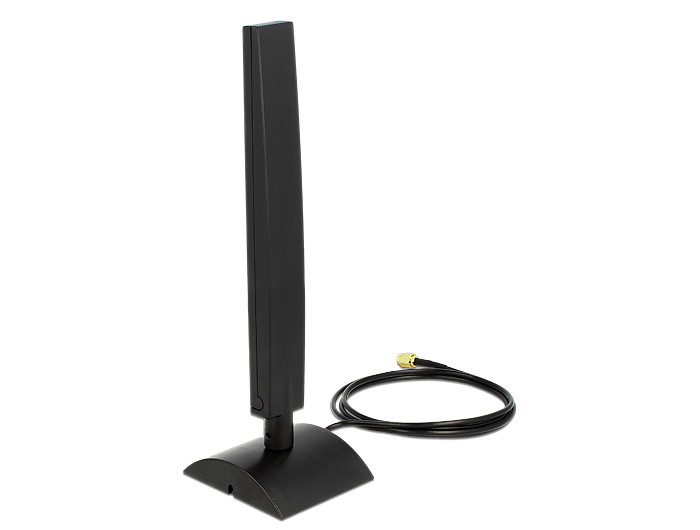 Delock WLAN antenna 802.11 ac/a/h/b/g/n RP-SMA 4 ~ 6 dBi mindenirányú mágneses talppal