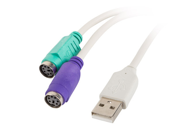 LANBERG USB-A(M) 2.0->2X PS/2 ADAPTER FEHÉR