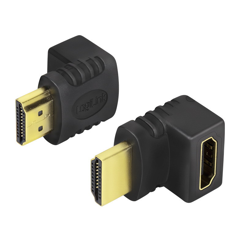 Logilink HDMI adapter, A/M-A/F, 90 -os szögben, rövid, 4K/30 Hz