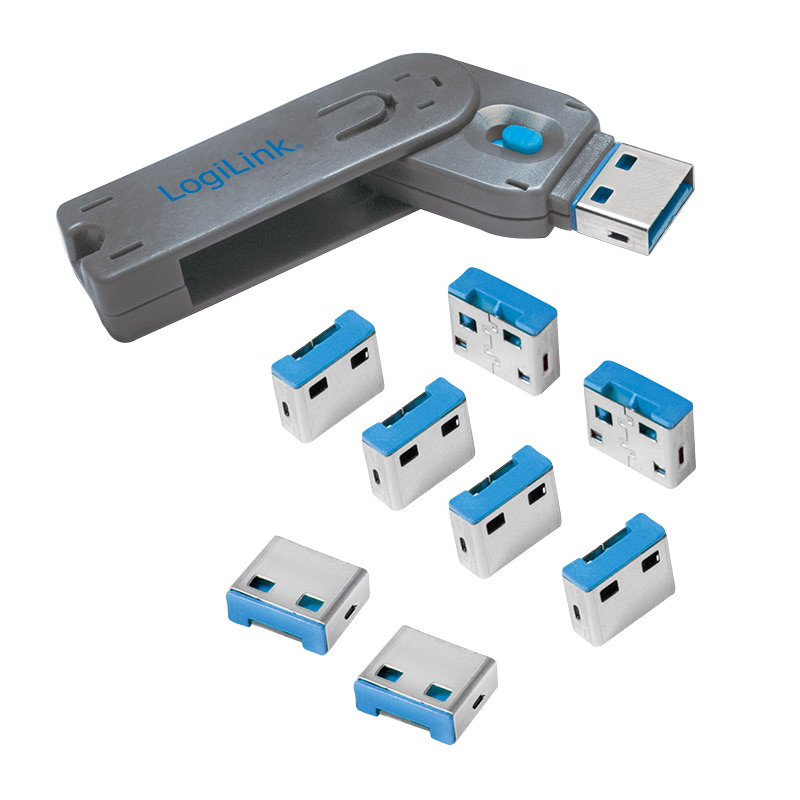 Logilink USB-A port blokkoló (1x kulcs és 8x zár)