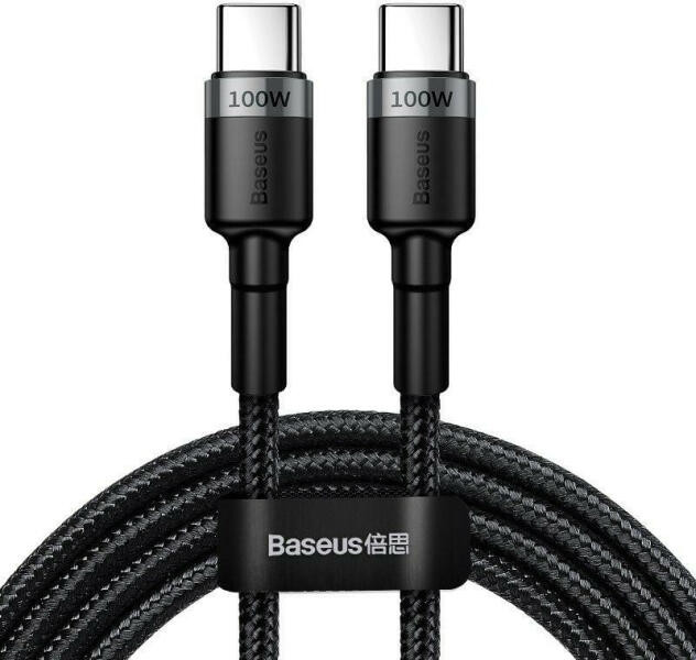 Baseus Cafule USB-C - USB-C kábel QC 3.0 2m szürke-fekete CATKLF-ALG1