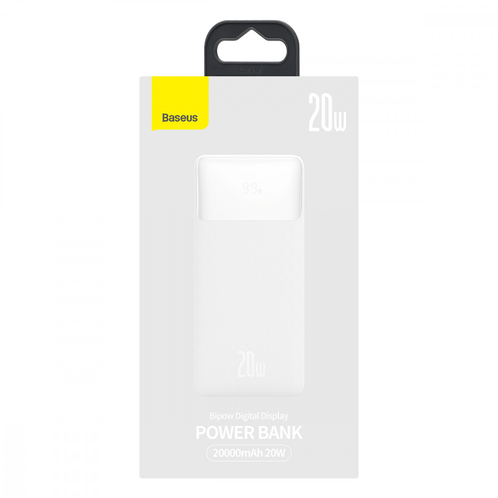 Baseus Bipow kijelzős Power Bank PPBD050501 20.000mAh, 20W, fekete (Micro-USB kábel, 25cm)