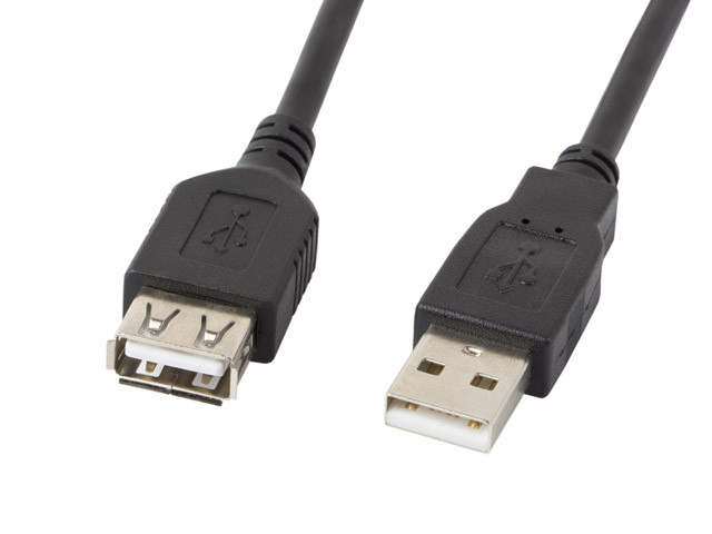 Lanberg USB-A 2.0 (apa - anya) kábel 1.8m - Fekete