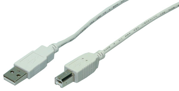 LogiLink USB 2.0 kábel, USB-A/M - USB-B/M, szürke, 2 m