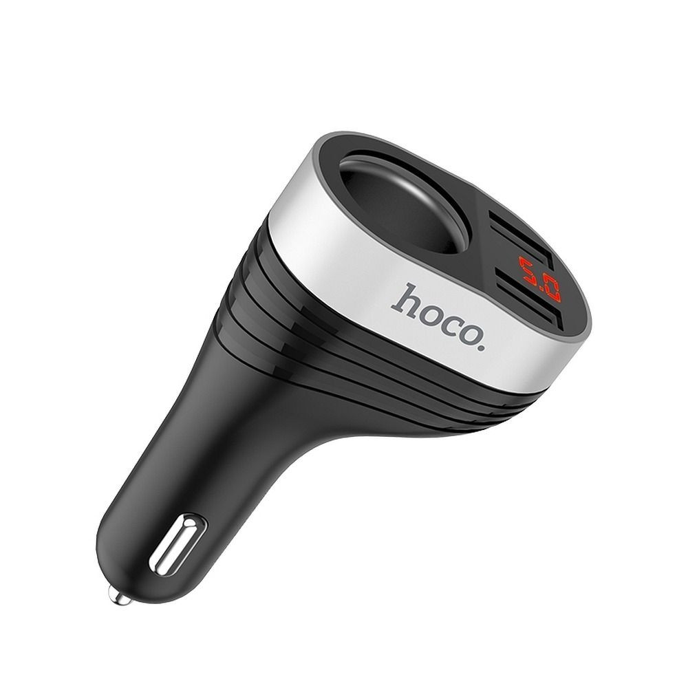 HOCO autós töltő Z29 2x USB 3,1A LCD + szivargyújtó fekete