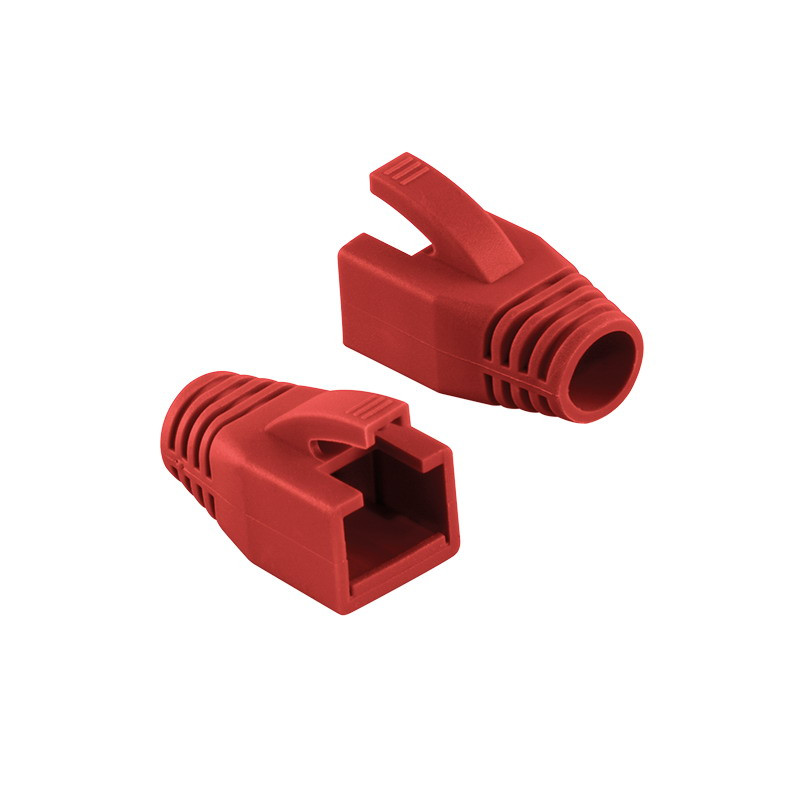 Logilink RJ45 feszültségmentesítő védőburkolat, 8 mm, piros, 50 db