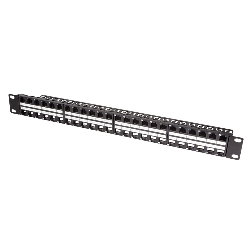 Logilink 19" Patch panel 48 Keystone jack csatlakozóhoz, 1U, fekete