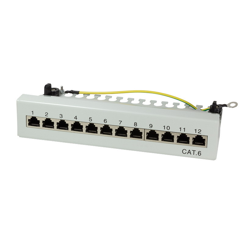 Logilink Cat.6 Patch Panel 12 port árnyékolt, asztali, világosszürke