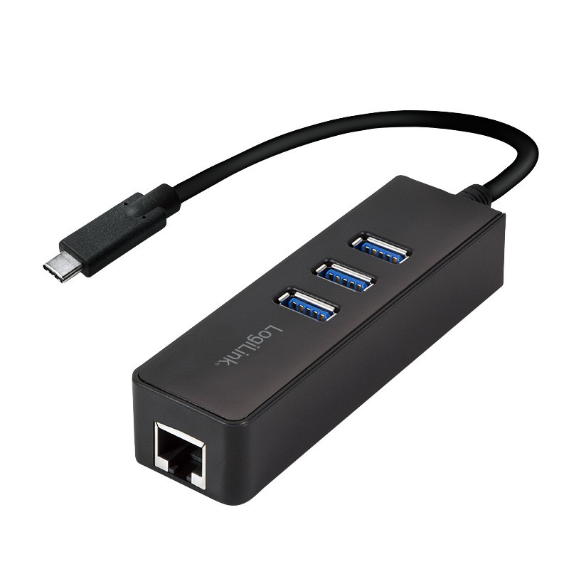 Logilink USB 3.2 Gen 1x1 USB-C 3-port hub, Gigabit Ethernet-csatornával