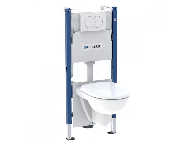 Geberit Duofix Basic Szerelőelem Készlet, Delta01 Nyomólap, Selnova Fali Wc-Vel, Ülőkével