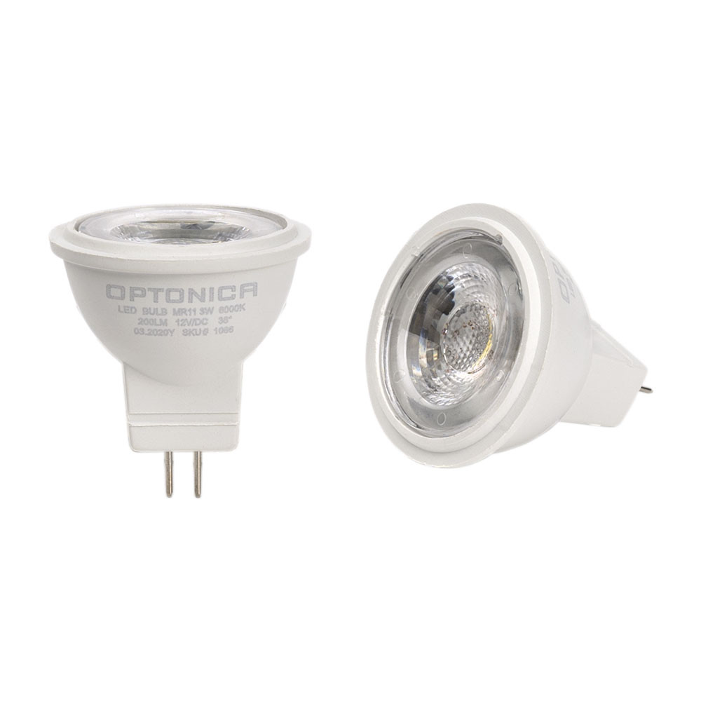 LED spot, MR11, 3W, DC12V, 38°, fehér fény, 210LM