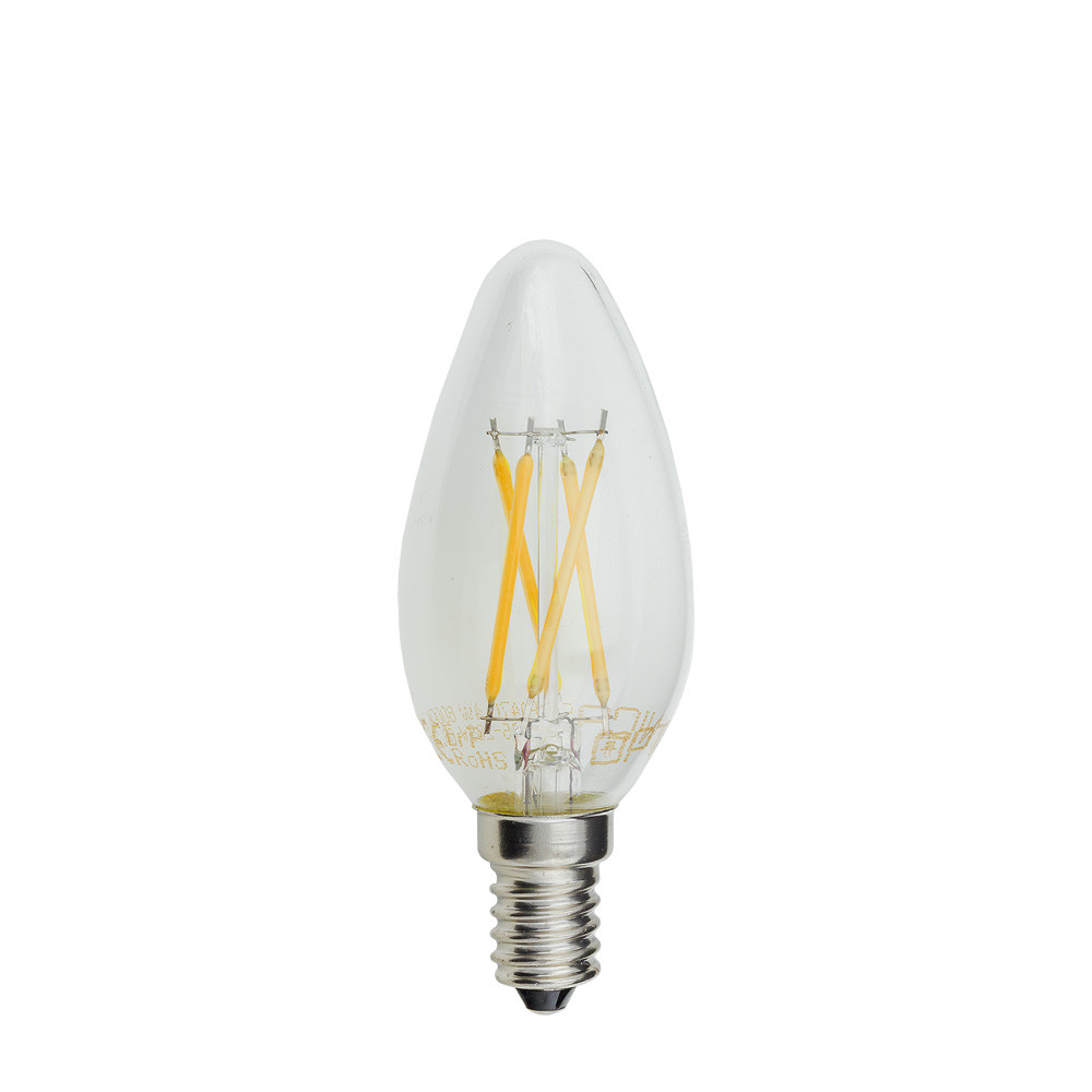 LED gyertya, E14, C35, 4W, meleg fehér fény