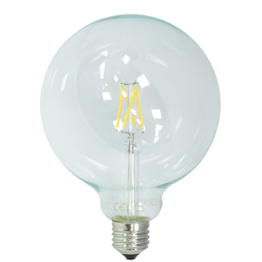 LED gömb, E27, G125, 6.5W,810LM, semleges fehér fény, FILAMENT