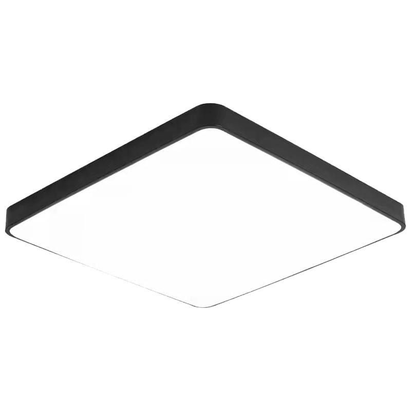 LED, beltéri dekor, fekete négyzet alakú lámpa, felületre szerelhető, 64W,4800lm,230V, 600x600 mm - 4500K