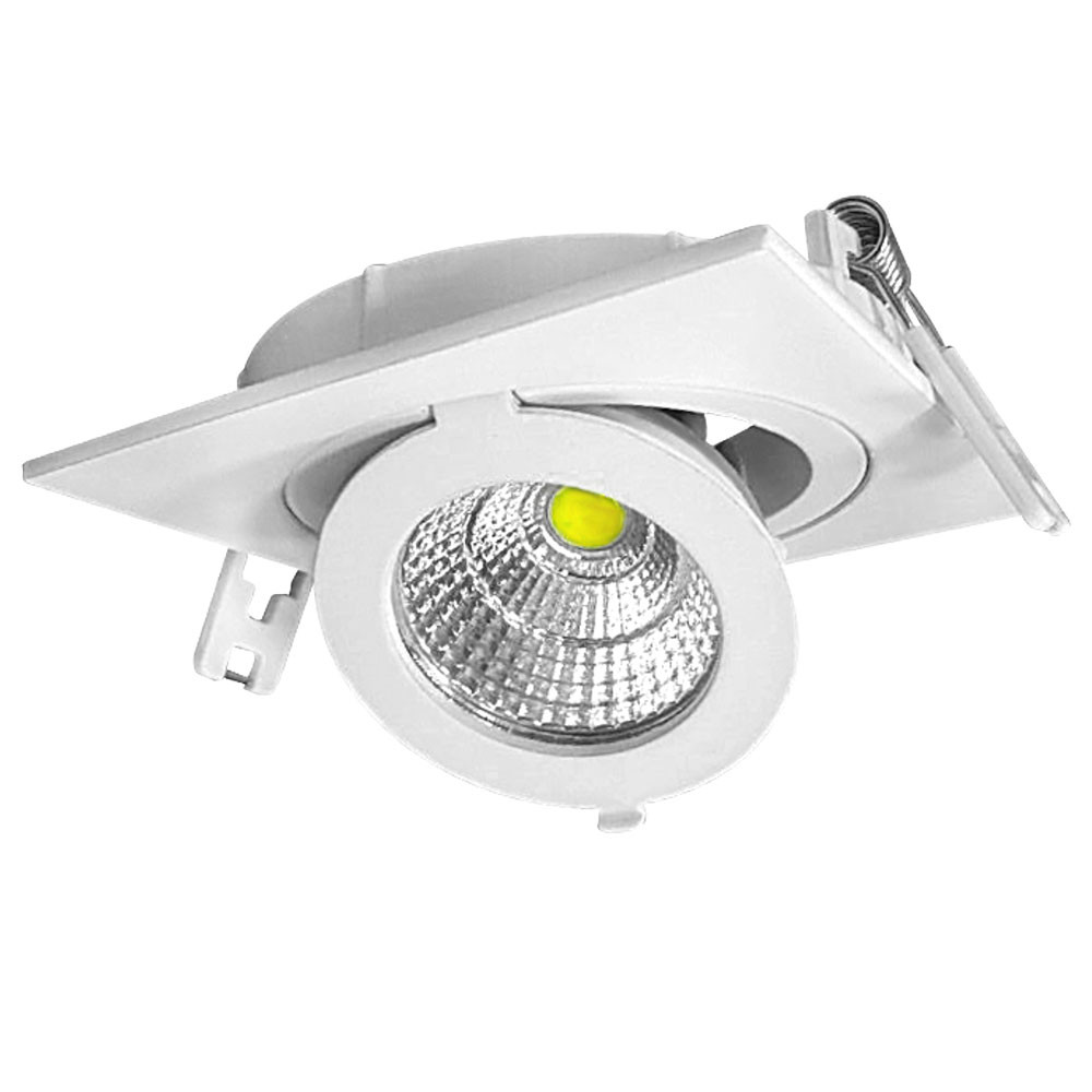 LED spotlámpa, 12W, COB, négyszögletes, állítható, hideg fehér fény