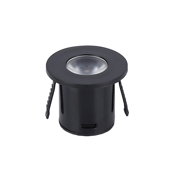 LED spotlámpa, kerek, 1W, fekete, AC220-240V 60LM 3000K