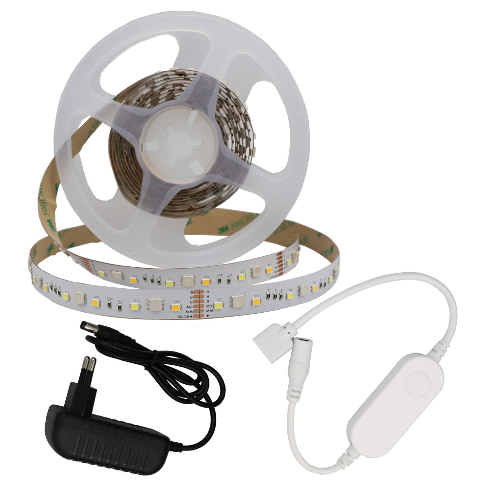 RGB LED szalag SMART2:2m DC12V 5050 RGB+2835 3000K 60SMD/m IP20 LED szalag+tápegység+wifi vezérlő- 4W/m,240lm/m