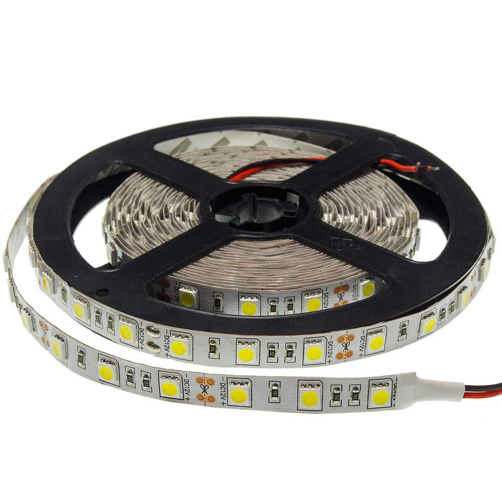 LED szalag, 5050, 30 SMD/m, nem vízálló, meleg fehér fény