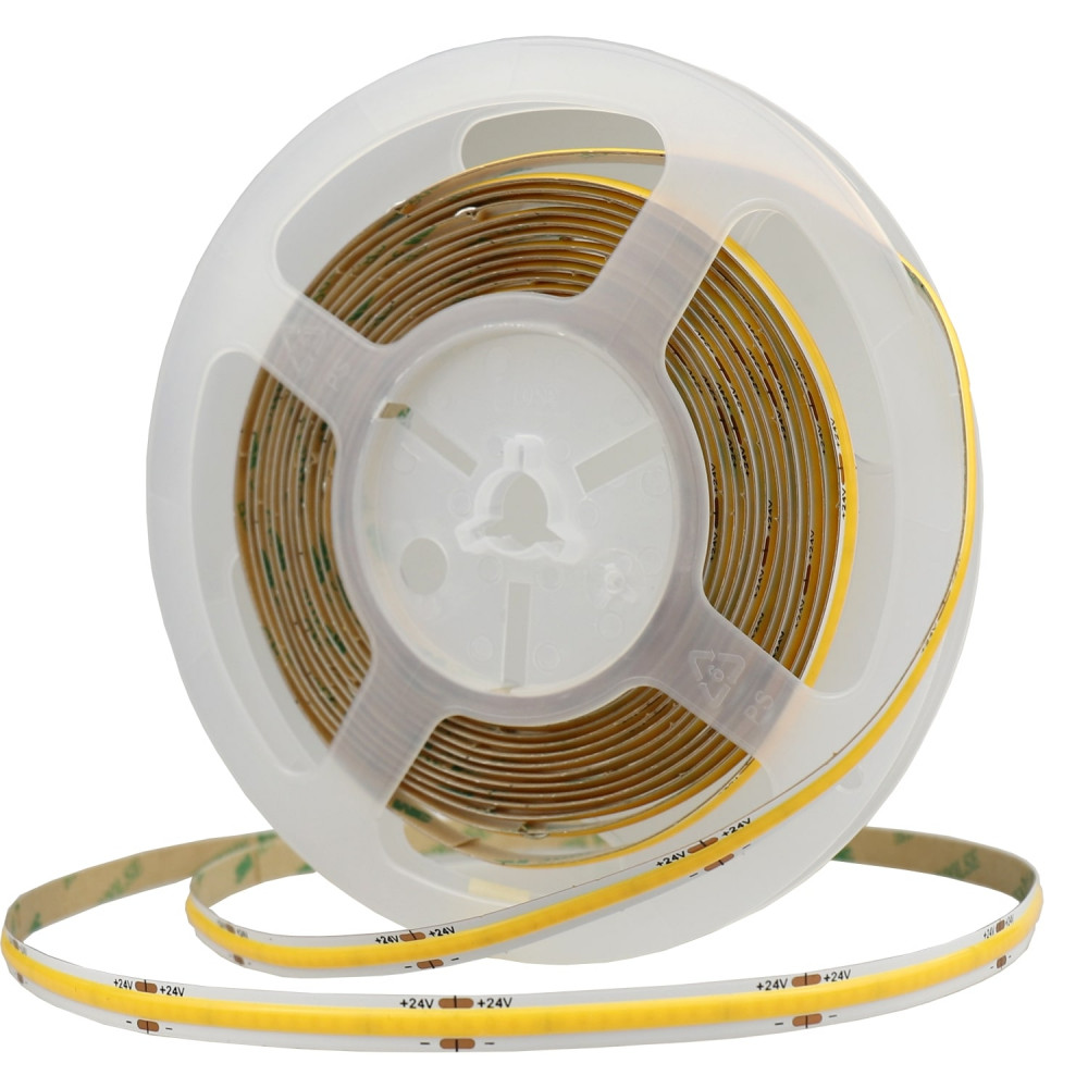 COB LED szalag, 24V, IP20, 512SMD/m, 12W/m, 4000K, RA90,1100lm/m,10mm,nem dimmelhető