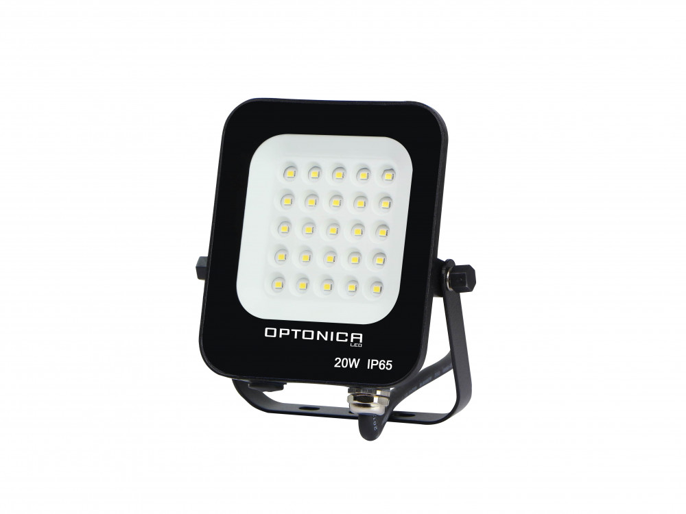 LED reflektor, 20W, 1800lm, AC230V, fekete ház, 90° IP65 2700K