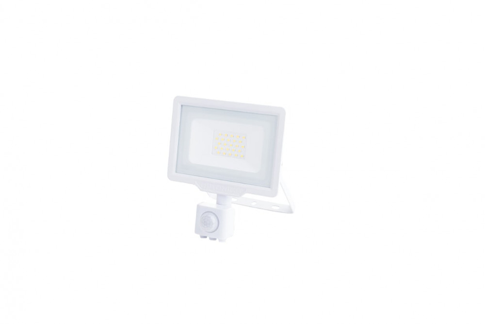 LED reflektor, 20W, SMD, fehér ház, 1600LM, 230V, 120° , 4500K - IP65 -szenzorral